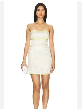 SNDYS. • REVOLVE Strapless Yellow Mini Dress Size XL NWT